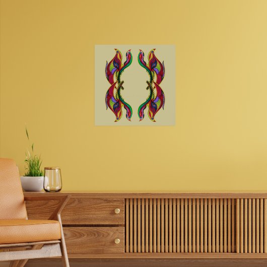 Het moderne abstracte vogelportaal poster (Woonkamer 2)
