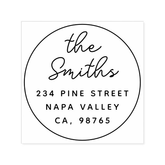 Het moderne Adres van de Familienaam van het Manus Zelfinktende Stempel (Design)