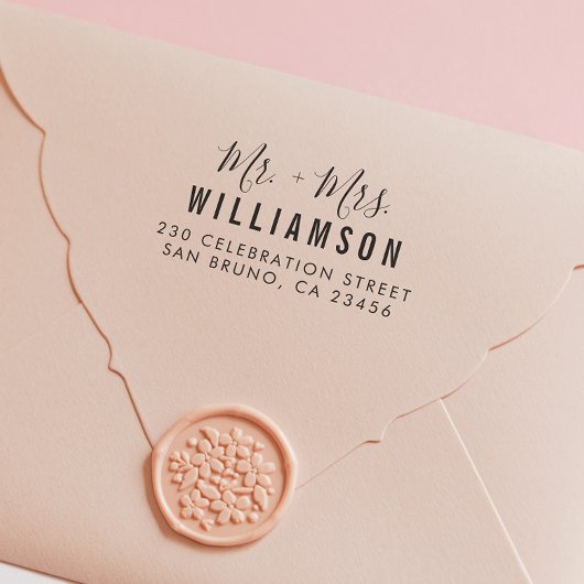 Het moderne Adres van de Terugkeer van de Aangepas Rubberstempel