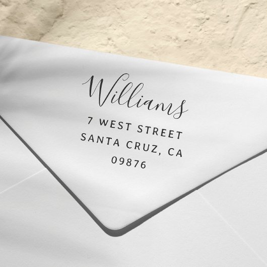 Het moderne Adres van de Terugkeer van de Familien Rubberstempel