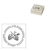 Het moderne Adres van de Terugkeer van de Illustra Rubberstempel (Gestempeld)