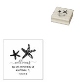 Het moderne Adres van de Terugkeer van de Starfish Rubberstempel (Gestempeld)