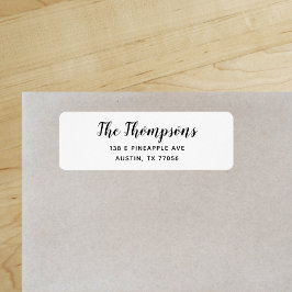 Het moderne Adres van de Terugkeer van het Manuscr Etiket