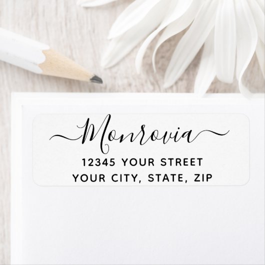 Het moderne Adres van de Terugkeer van het Manuscr Etiket (Insitu)