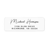 Het moderne Adres van de Terugkeer van het Manuscr Etiket (Voorkant)