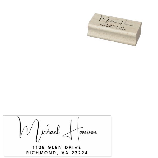 Het moderne Adres van de Terugkeer van het Manuscr Rubberstempel (Gestempeld)