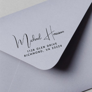 Het moderne Adres van de Terugkeer van het Manuscr Rubberstempel