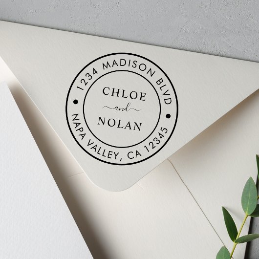 Het moderne Adres van de Terugkeer van het Manuscr Rubberstempel