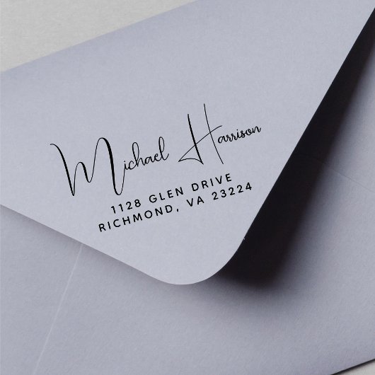 Het moderne Adres van de Terugkeer van het Manuscr Rubberstempel