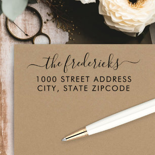 Het moderne Adres van de Terugkeer van het Manuscr Zelfinktende Stempel