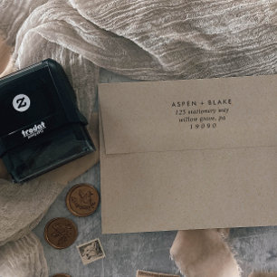 Het moderne Adres van de Terugkeer van het Manuscr Zelfinktende Stempel