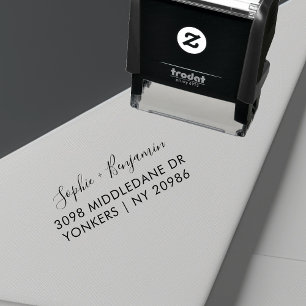 Het moderne Adres van de Terugkeer van het Manuscr Zelfinktende Stempel
