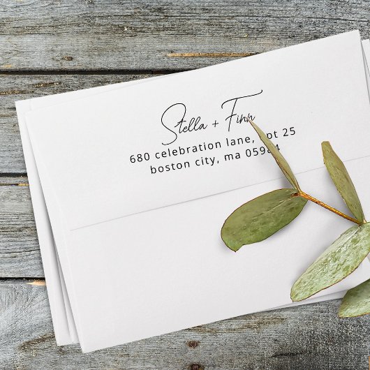 Het moderne Adres van de Terugkeer van het Manuscr Zelfinktende Stempel