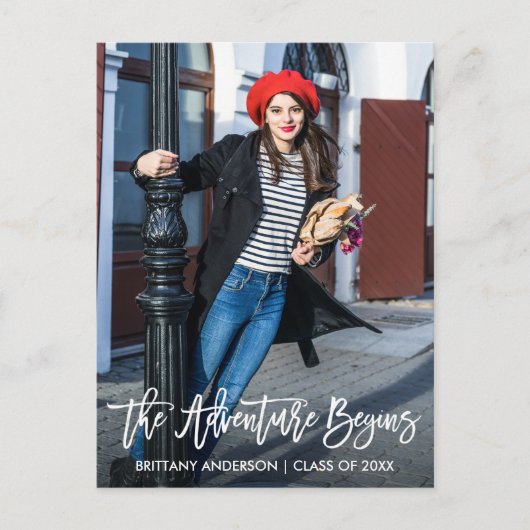 Het moderne Adventure van het Afstuderen van het M Briefkaart (Voorkant)