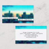 Het moderne afbeelding van de pixelstad kijkt visitekaartje (Voorkant / Achterkant)