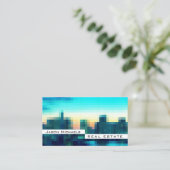 Het moderne afbeelding van de pixelstad kijkt visitekaartje (Staand voorkant)