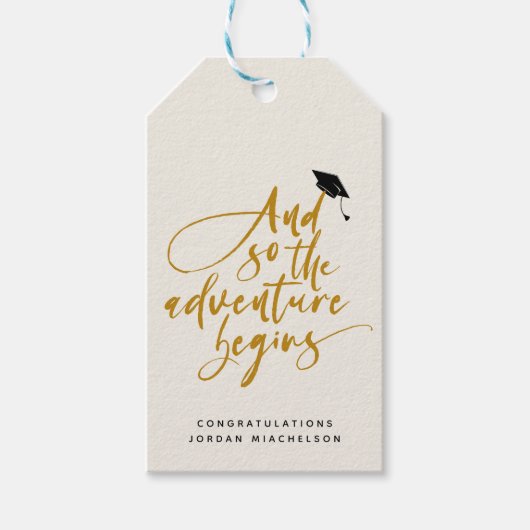 Het moderne Afstudeerder van de Calligrafie van he Cadeaulabel (Voorkant)