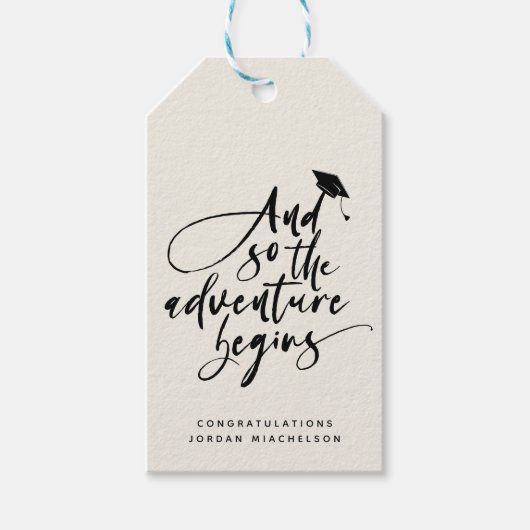 Het moderne Afstudeerder van de Calligrafie van he Cadeaulabel (Voorkant)