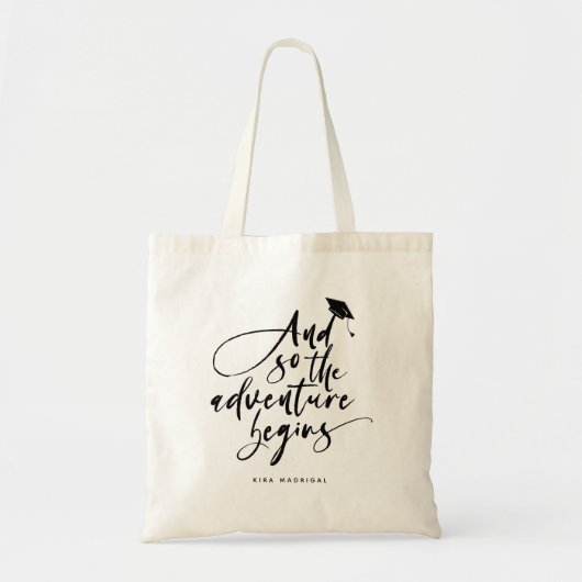 Het moderne Afstudeerder van de Calligrafie van he Tote Bag (Voorkant)