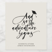 Het moderne Afstudeerder van de Calligrafie van he Wijn Etiket (Enkel label)