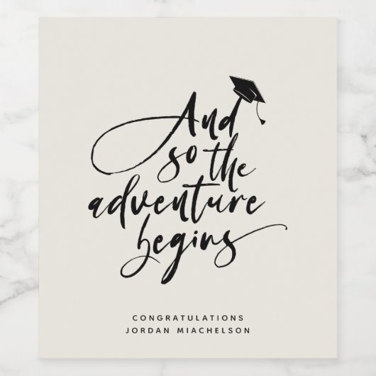 Het moderne Afstudeerder van de Calligrafie van he Wijn Etiket (Enkel label)