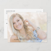 Het moderne Afstuderen van de Foto van het Manuscr Aankondigingskaart (Voorkant / Achterkant)