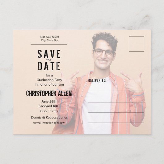 Het moderne Afstuderen van de Foto van het Manuscr Briefkaart (Achterkant)