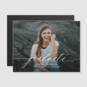 Het moderne Afstuderen van de Foto van het Manuscr Magnetische Uitnodiging (Voorkant / Achterkant)