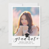 Het moderne Afstuderen Zwarte Pet van het Manuscri Aankondiging (Voorkant)