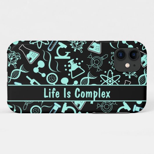 Het moderne aquablauwe biochemieleven is complex Case-Mate iPhone case (Achterkant (horizontaal))