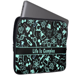 Het moderne aquablauwe biochemieleven is complex laptop sleeve