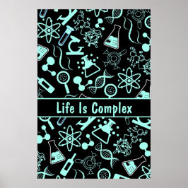Het moderne aquablauwe biochemieleven is complex poster