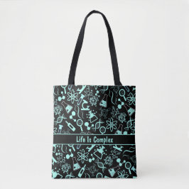 Het moderne aquablauwe biochemieleven is complex tote bag