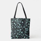 Het moderne aquablauwe biochemieleven is complex tote bag (Achterkant)
