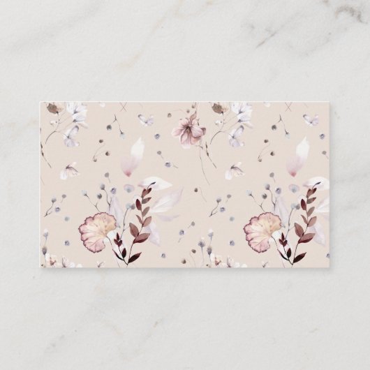 Het moderne Baby shower boek met wilde bloemen Informatiekaartje (Achterkant)