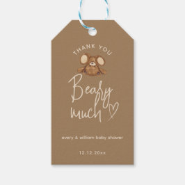 Het moderne Baby shower kunnen we nauwelijks afwac Cadeaulabel