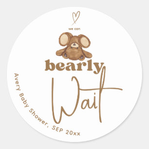 Het moderne Baby shower kunnen we nauwelijks afwac Ronde Sticker