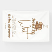 Het moderne Baby shower kunnen we nauwelijks afwac Spandoek (Horizontaal)