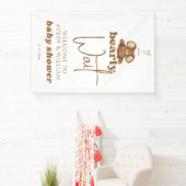 Het moderne Baby shower kunnen we nauwelijks afwac Spandoek (Insitu)