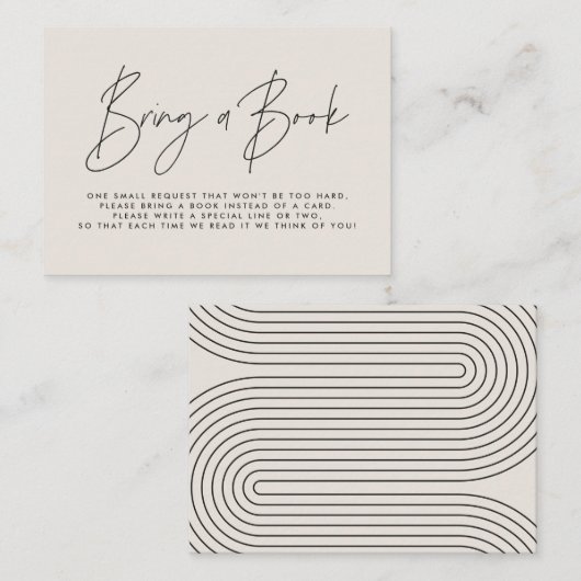 Het moderne baby shower van de manuscriptcrème bre notitiekaartje (Voorkant / Achterkant)