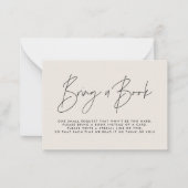 Het moderne baby shower van de manuscriptcrème bre notitiekaartje (Voorkant)