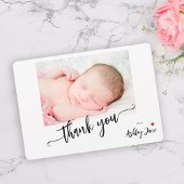 Het moderne baby shower van de manuscriptfoto van  notitiekaartje