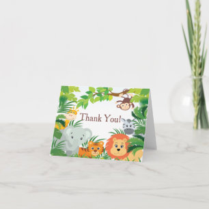 Het moderne Baby shower van de Safari van het Bedankkaart