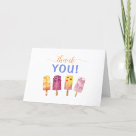 Het moderne Baby shower van het fruitijsje Popcicl Bedankkaart