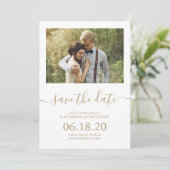 Het moderne Band van het Manuscript sparen de Kaar Save The Date (Staand voorkant)