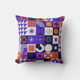 Het moderne Bauhaus is een gedurfd geometrisch pat Kussen
