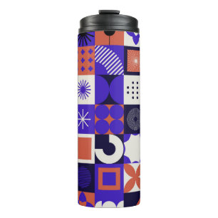 Het moderne Bauhaus is een gedurfd geometrisch pat Thermosbeker