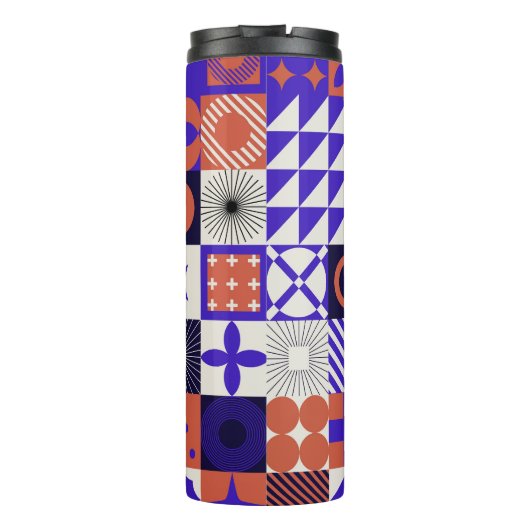 Het moderne Bauhaus is een gedurfd geometrisch pat Thermosbeker (Achterkant)