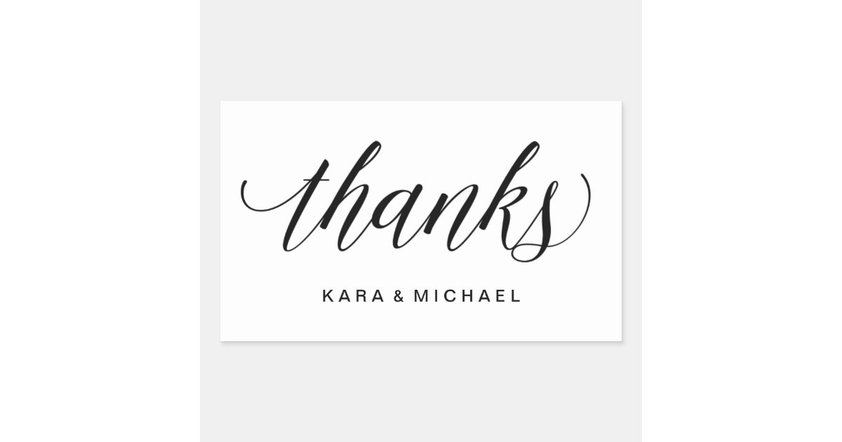 Het Moderne Bedankt Van Het Huwelijk Van De Rechthoekige Sticker