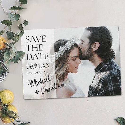 Het moderne Berichten van de Foto van het Manuscri Save The Date